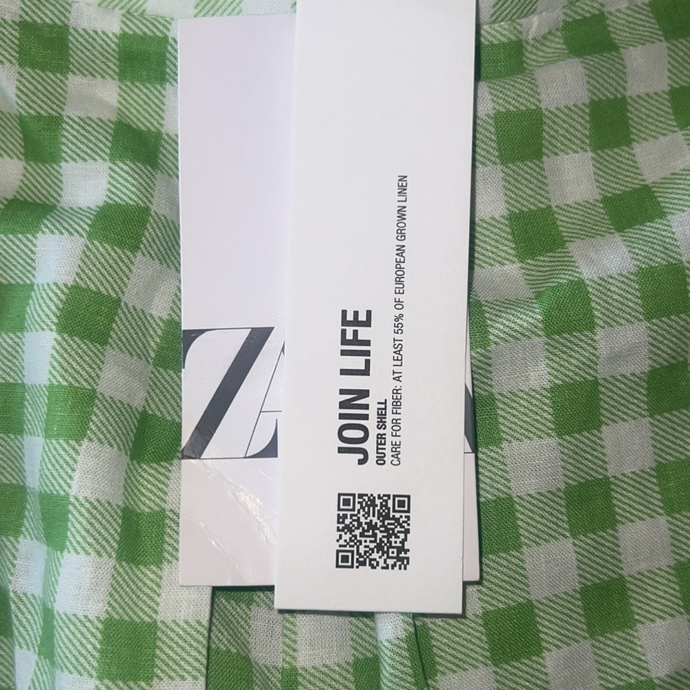 Zara green white Gingham skorts - Picture 9 of 11